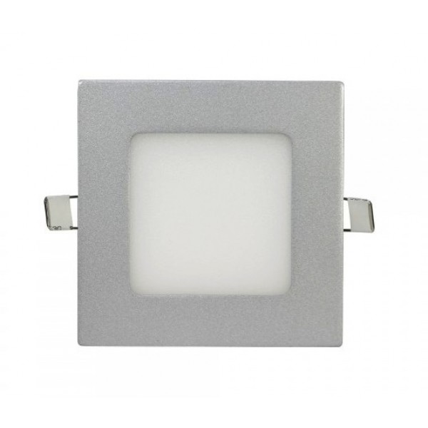 Downlight panel LED Cuadrado 92x92mm Gris Plata 4W 